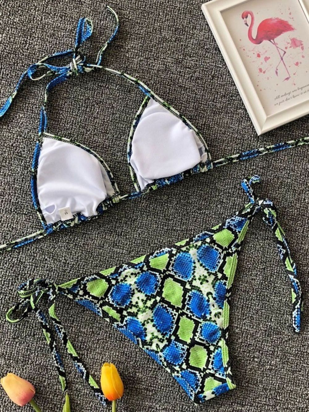 Micro Sexy Bikini Met Veters En Print