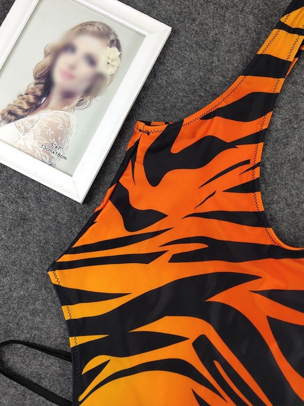 Monokini-Badmode Met Print Uit Één Stuk Met Kleurblokken