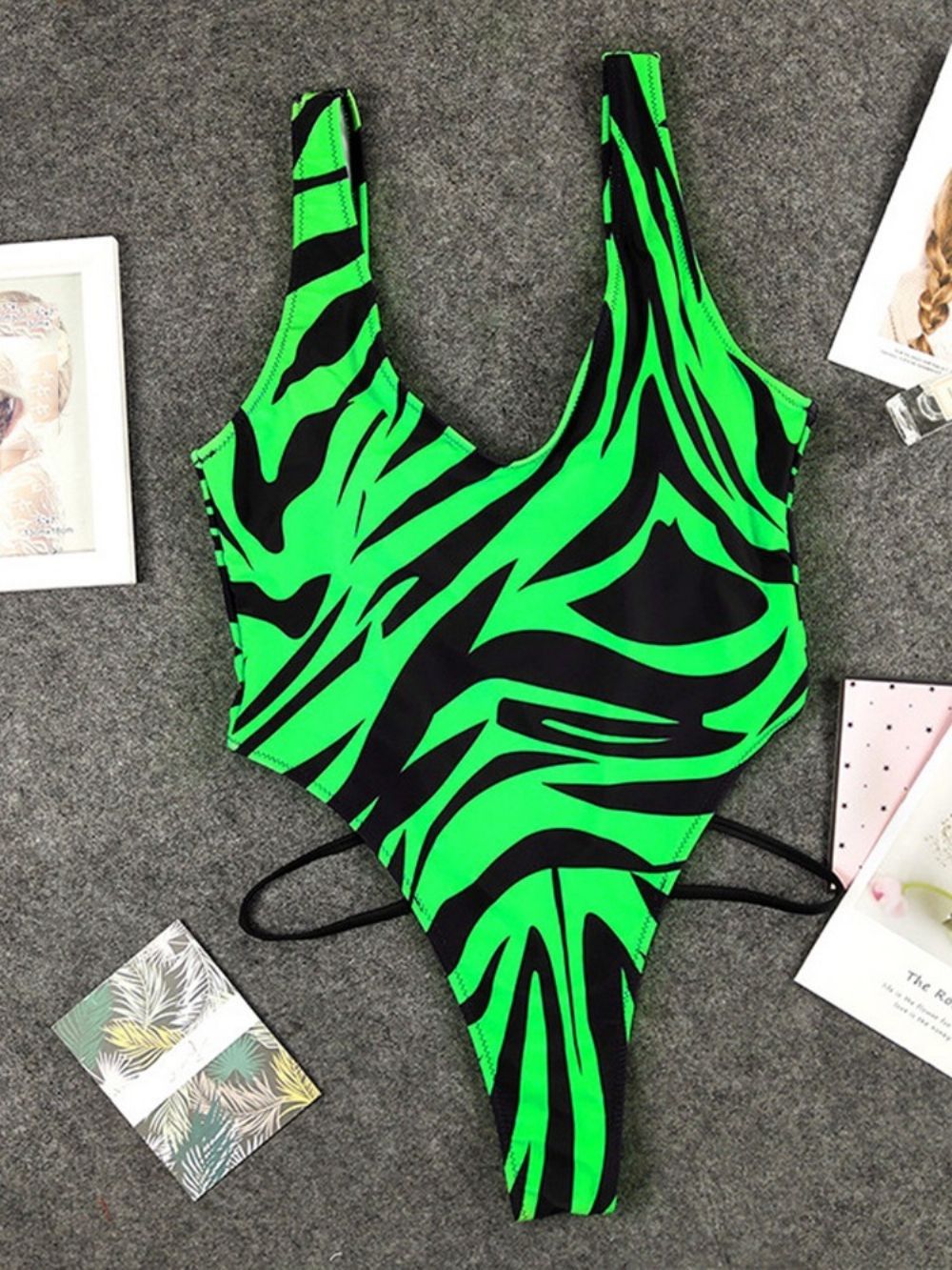 Monokini-Badmode Met Print Uit Één Stuk Met Kleurblokken