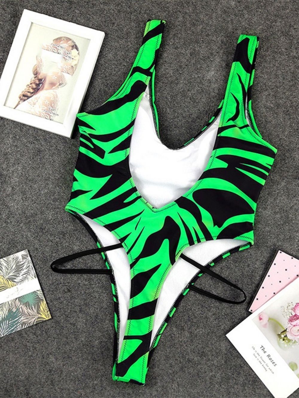 Monokini-Badmode Met Print Uit Één Stuk Met Kleurblokken