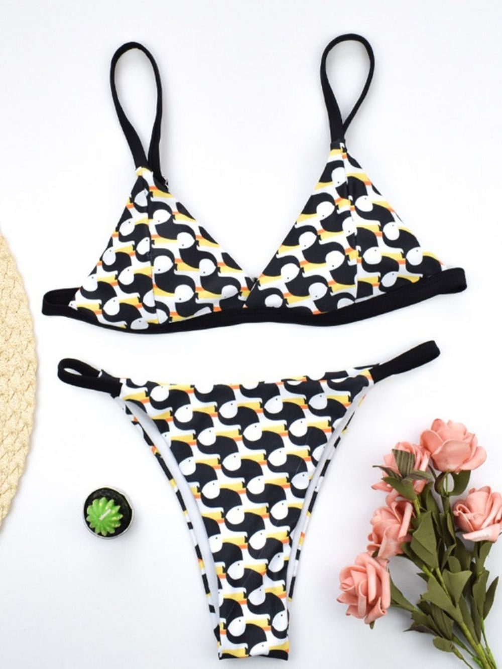 Print Sexy Kleurblok Badmode Dames Bikini