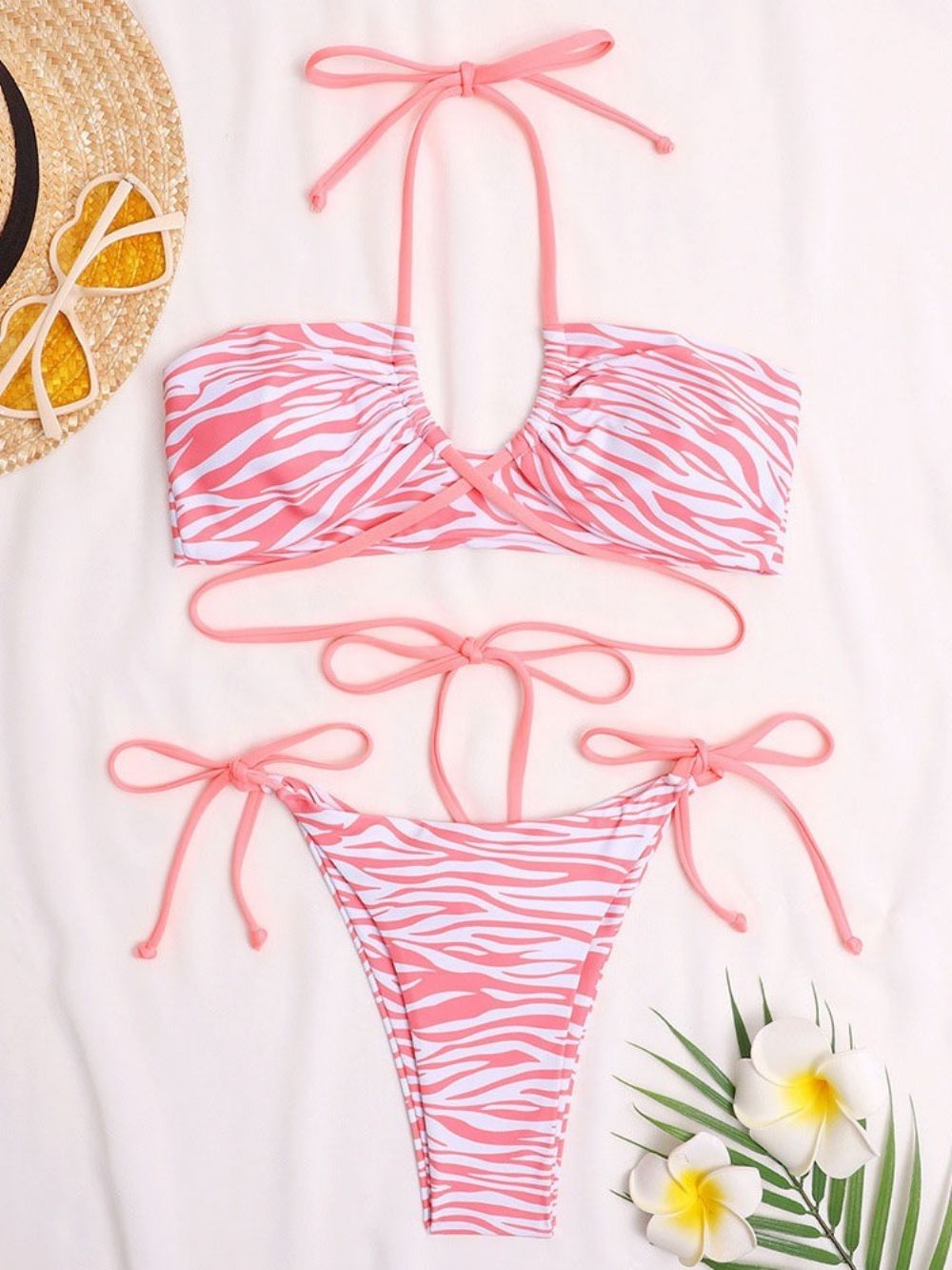 Sexy Bikini Met Veters En Zebrastrepen