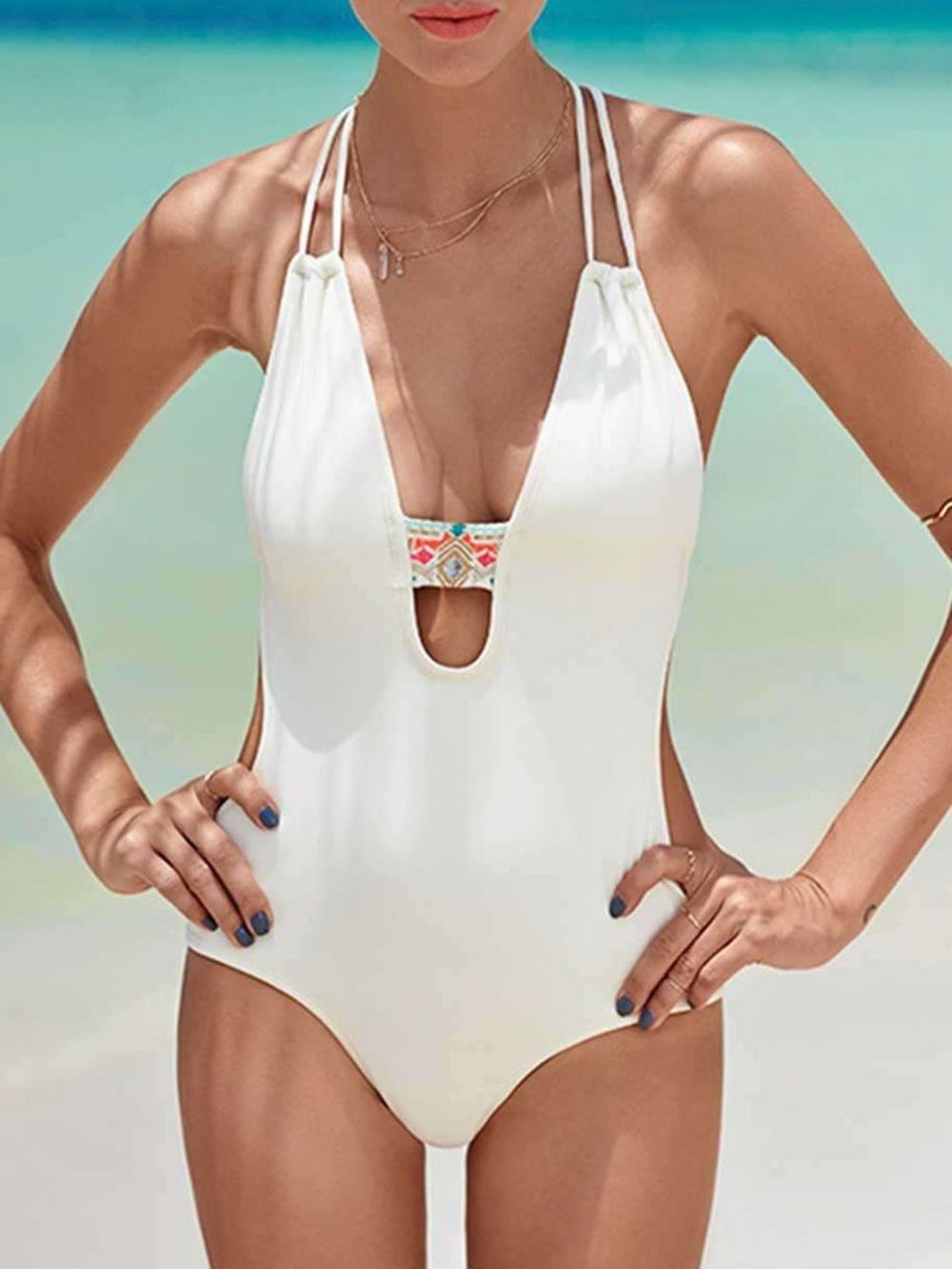 Sexy Effen Badmode Uit Één Stuk Monokini