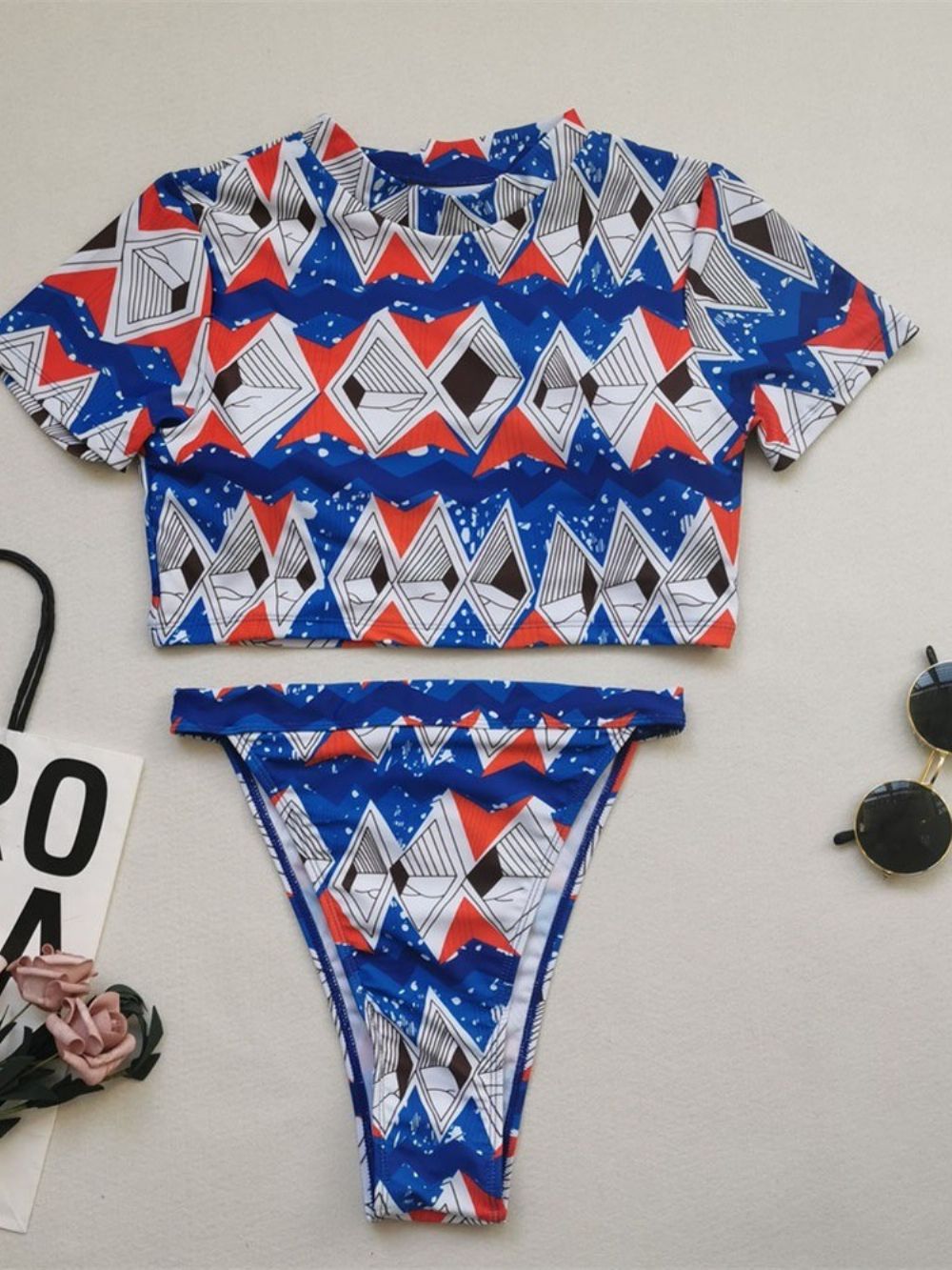 Sexy Patchwork Tankini Set Badmode