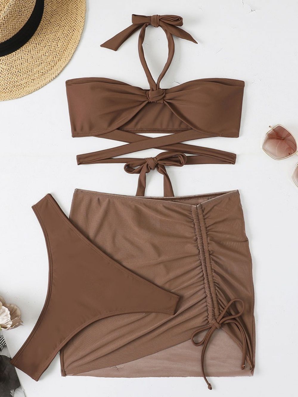 Sexy Tankini-Set Effen Dameszwemkleding