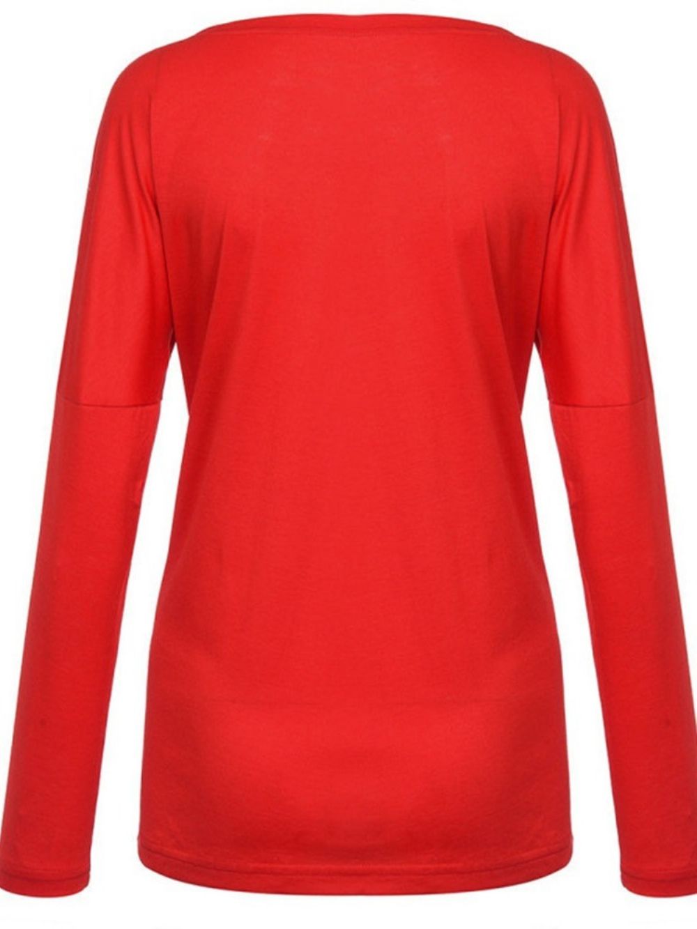 Color Block Standaard T-Shirt Met Lange Mouwen En Losse Herfst