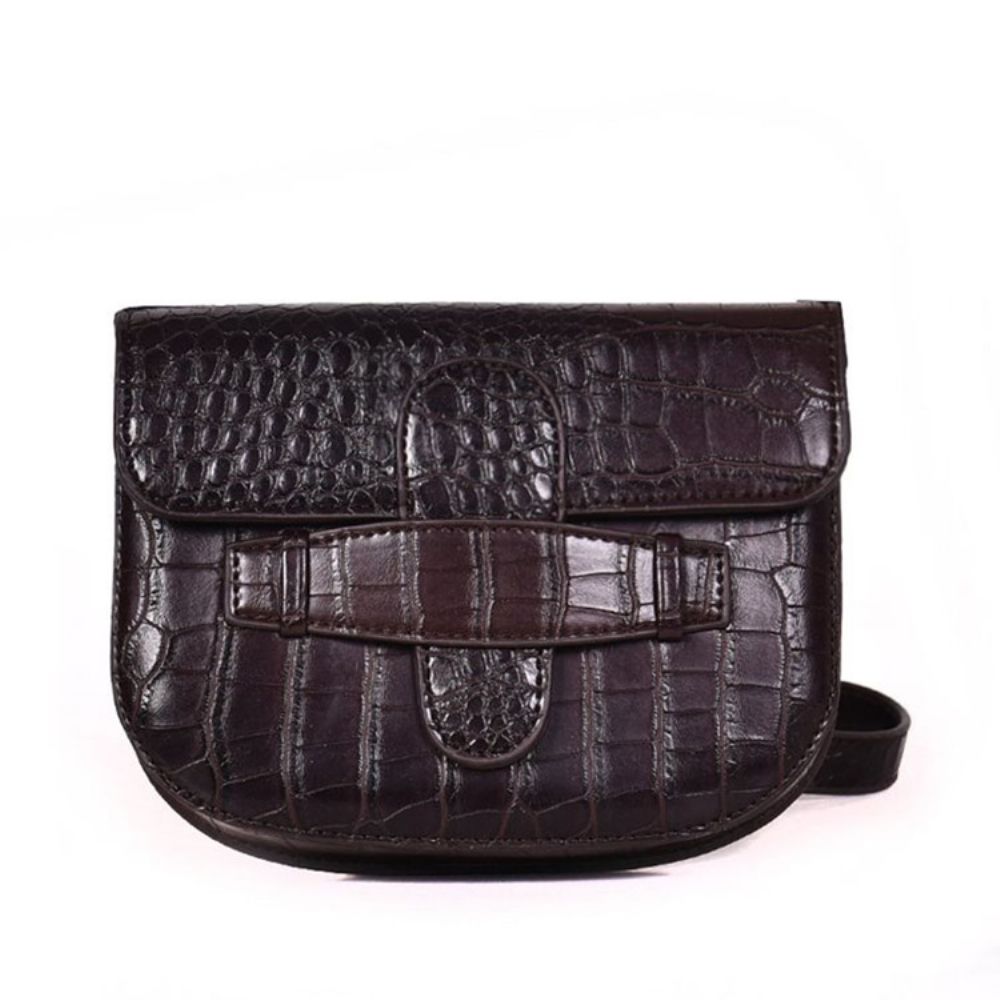 Alligator Draad Pu Zadel Crossbody Tas