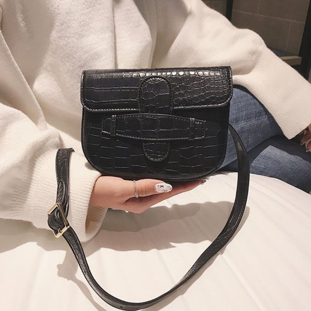 Alligator Draad Pu Zadel Crossbody Tas