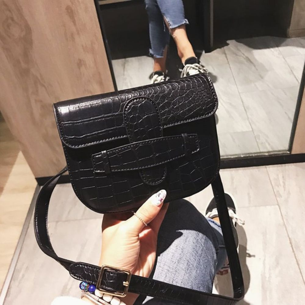 Alligator Draad Pu Zadel Crossbody Tas