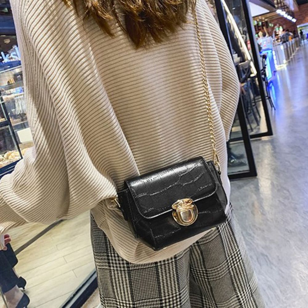 Chain Pu Alligator Rechthoekige Crossbody Tassen