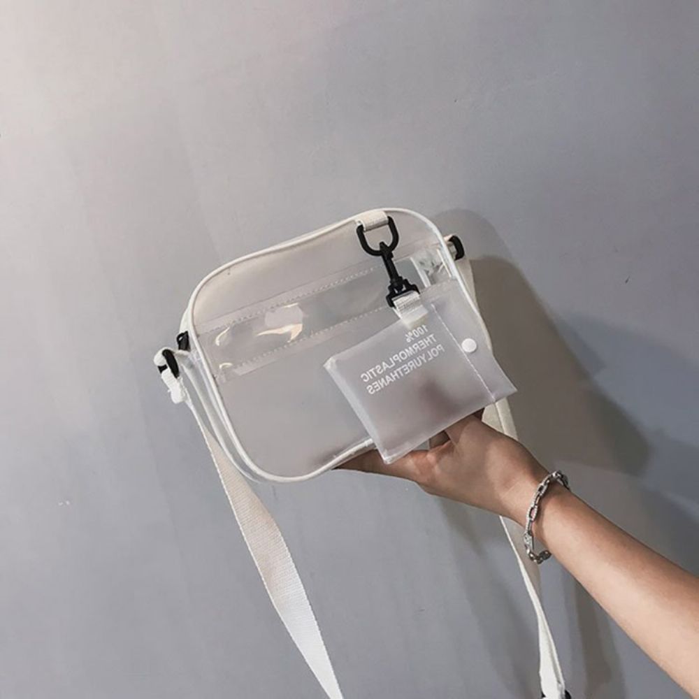 Crossbodytassen Van Pvc Met Effen Draadflap