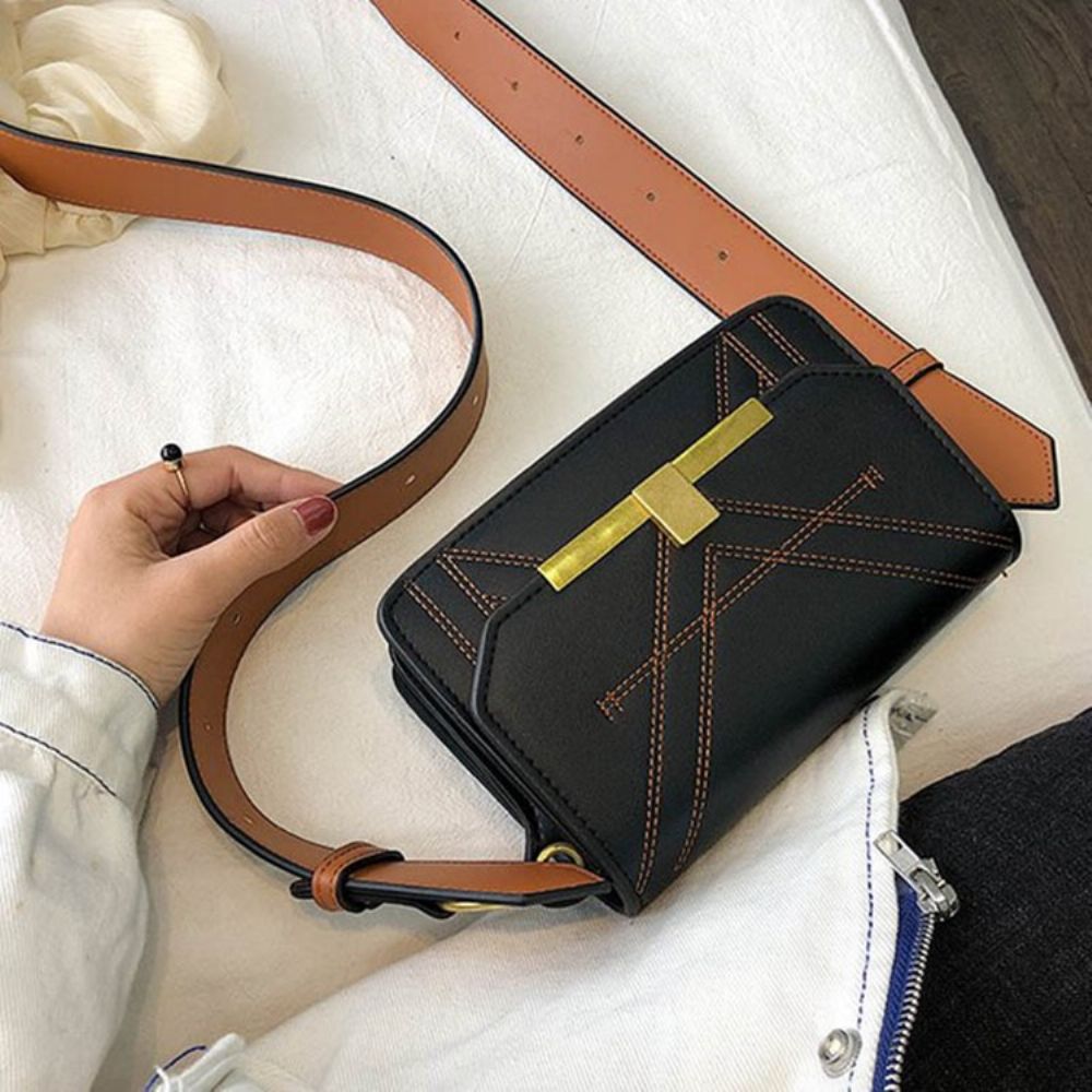 Draad Pu Rechthoekige Crossbody Tas