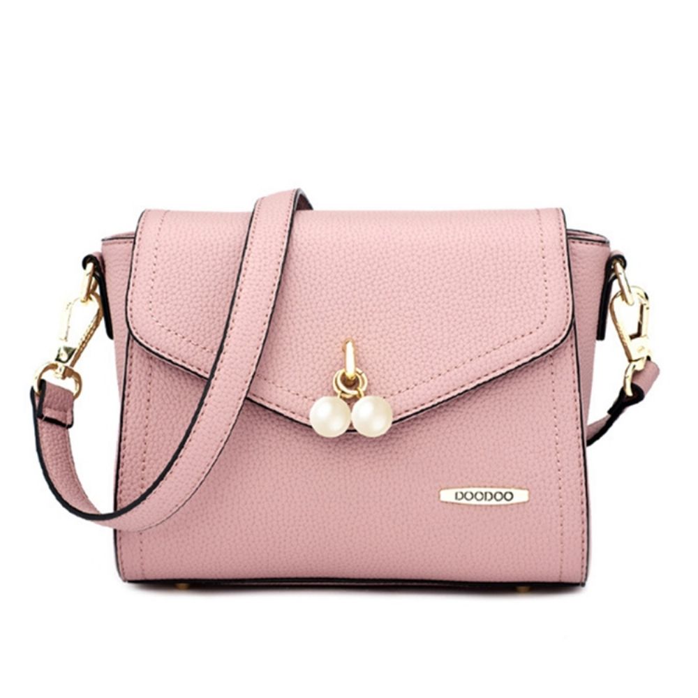 Effen Kleur Parel Decoratie Crossbody Tas