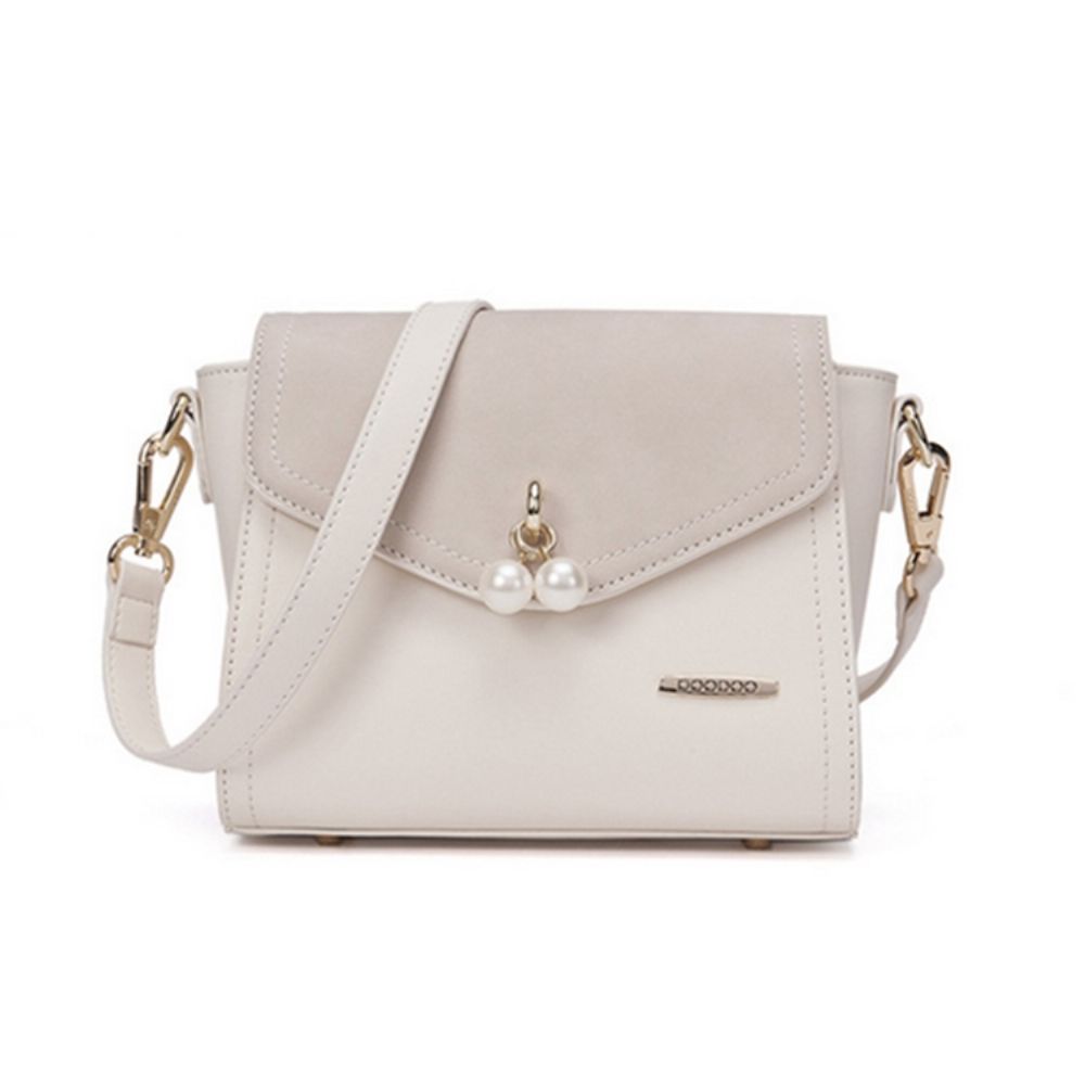 Effen Kleur Parel Decoratie Crossbody Tas