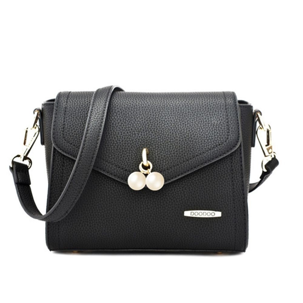 Effen Kleur Parel Decoratie Crossbody Tas