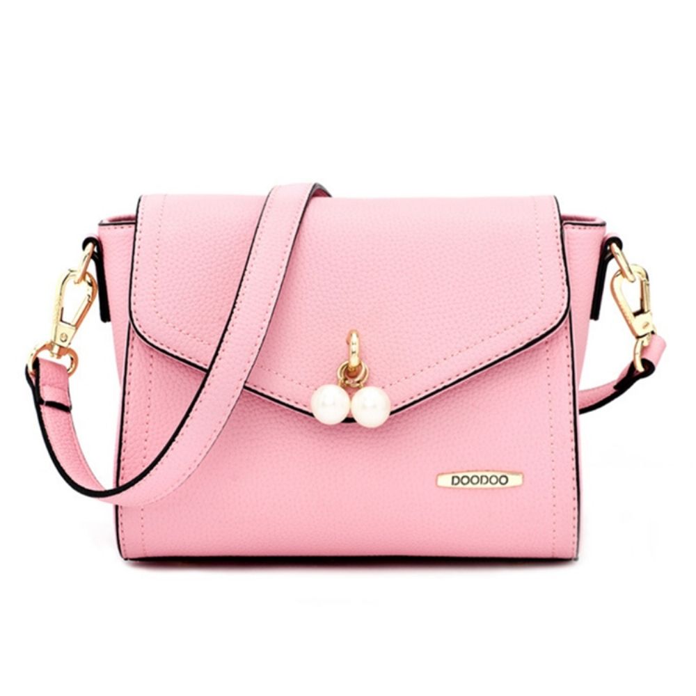 Effen Kleur Parel Decoratie Crossbody Tas