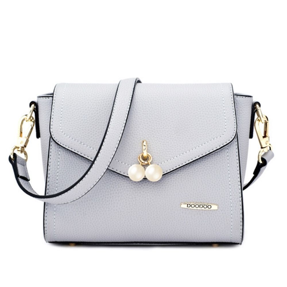 Effen Kleur Parel Decoratie Crossbody Tas