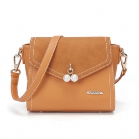 Effen Kleur Parel Decoratie Crossbody Tas