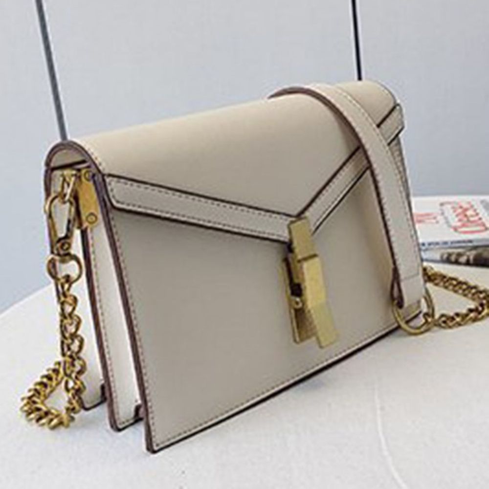 Effen Pu-Draad Envelop Crossbody Tas