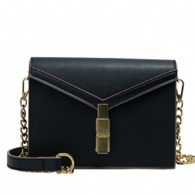 Effen Pu-Draad Envelop Crossbody Tas