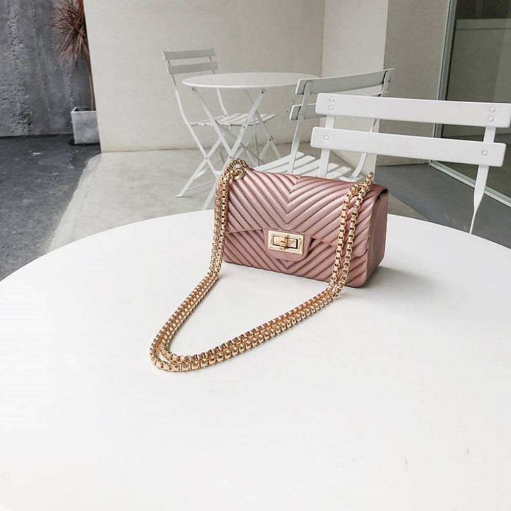 Effen Pu Rechthoekige Crossbody Tassen