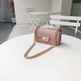 Effen Pu Rechthoekige Crossbody Tassen