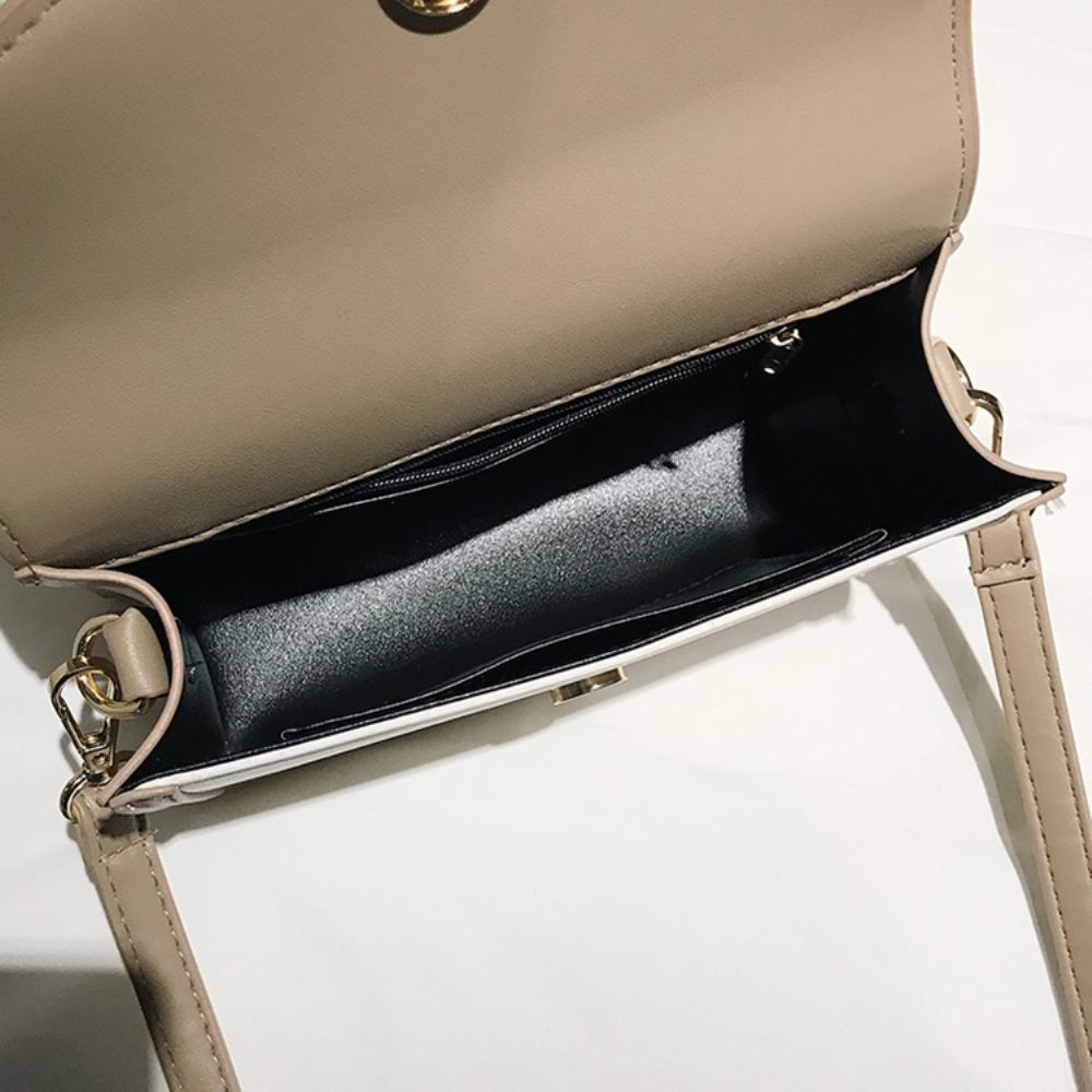 Effen Pu-Riem Versierde Rechthoekige Crossbody-Tassen