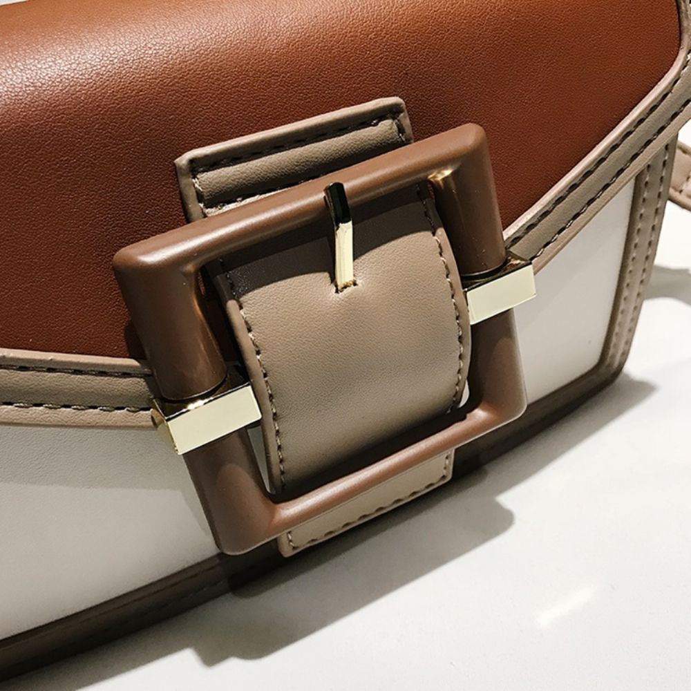 Effen Pu-Riem Versierde Rechthoekige Crossbody-Tassen