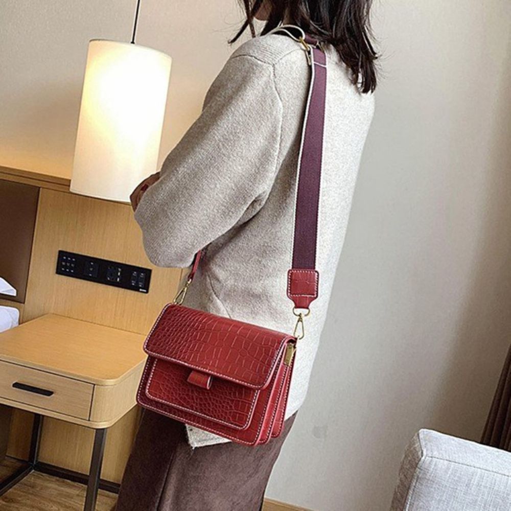 Embossing Alligator Pu Rechthoekige Casual Crossbody Tassen