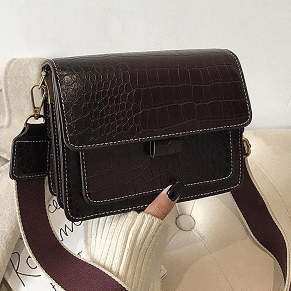 Embossing Alligator Pu Rechthoekige Casual Crossbody Tassen