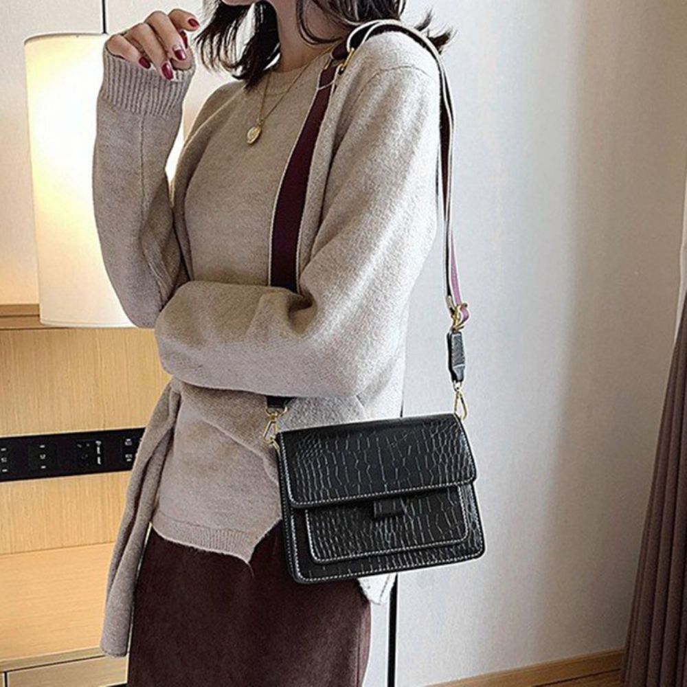 Embossing Alligator Pu Rechthoekige Casual Crossbody Tassen