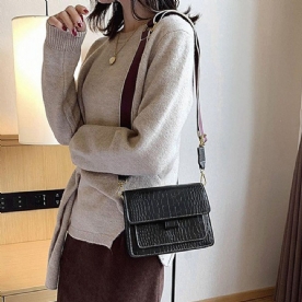 Embossing Alligator Pu Rechthoekige Casual Crossbody Tassen