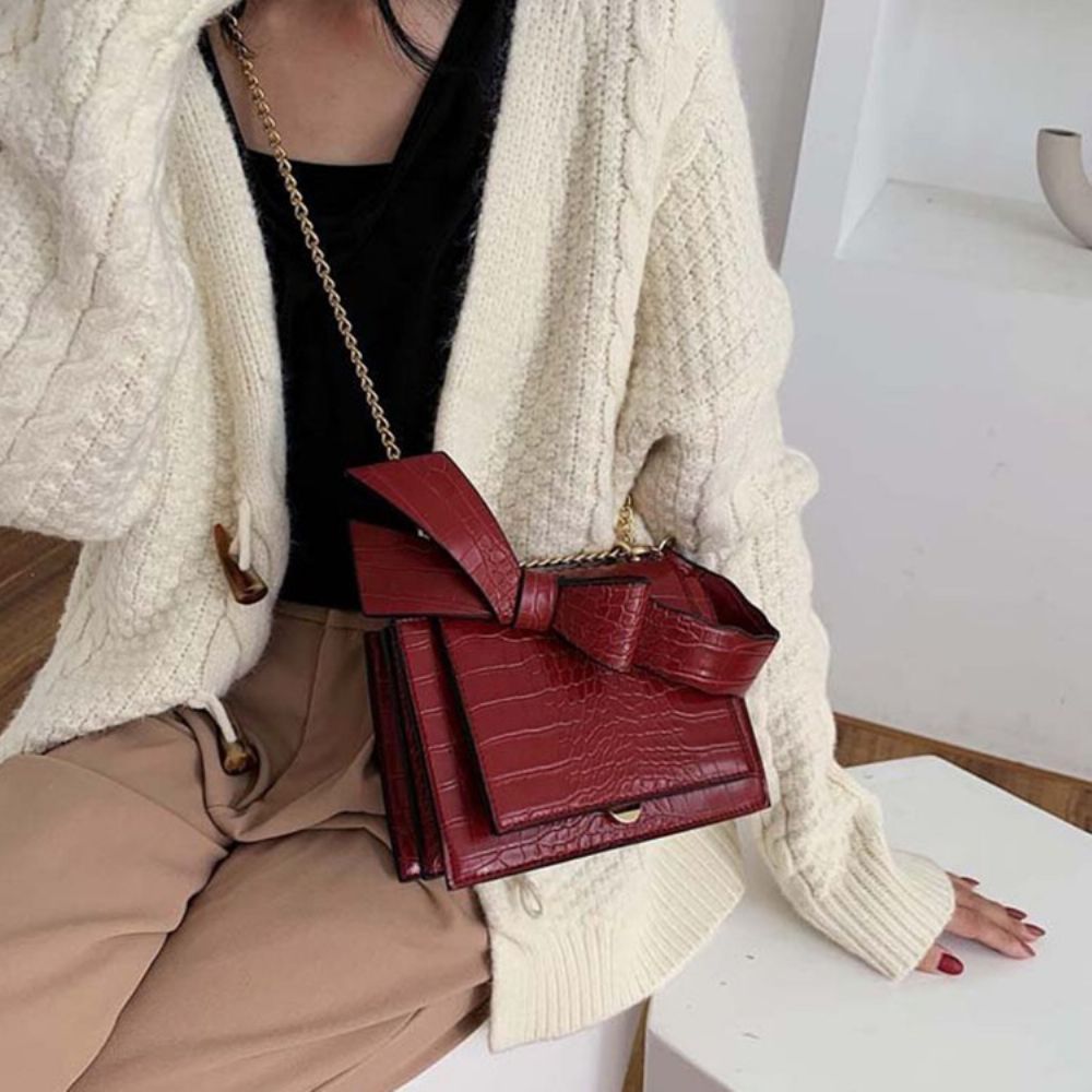 Embossing Alligator Pu Vierkante Crossbodytassen