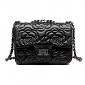 Embossing Bloemen Pu Rechthoekige Crossbody Tassen