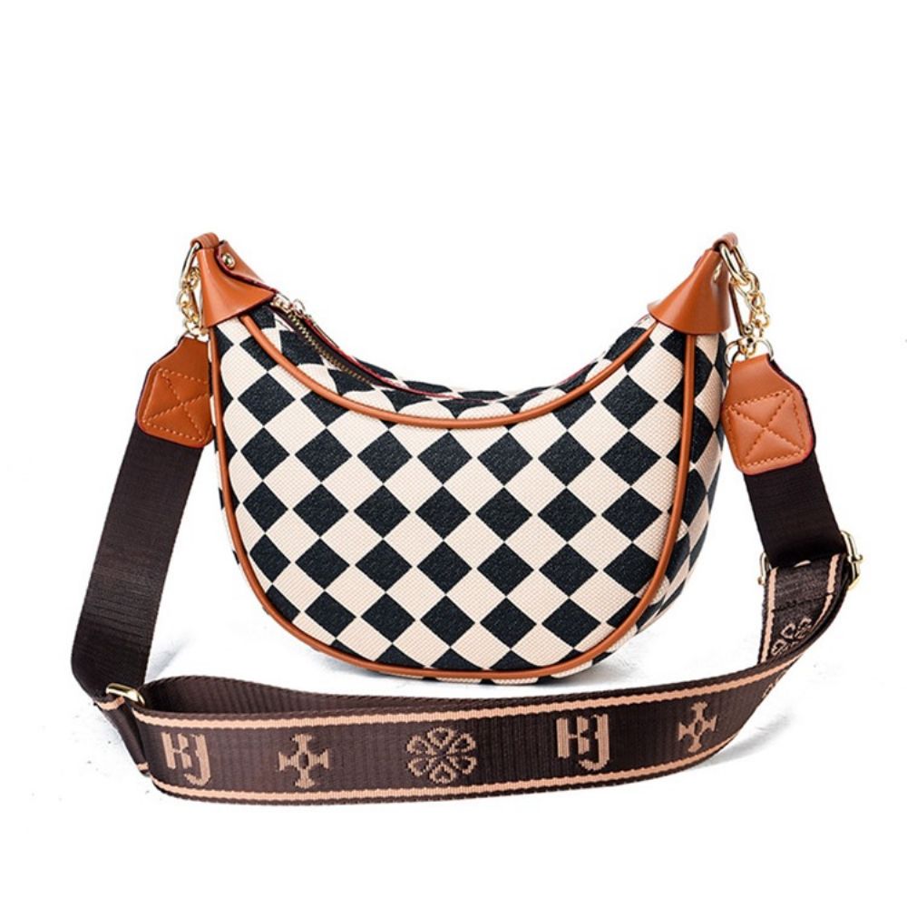 Geruite Pu-Draad Hobos Crossbody-Tassen