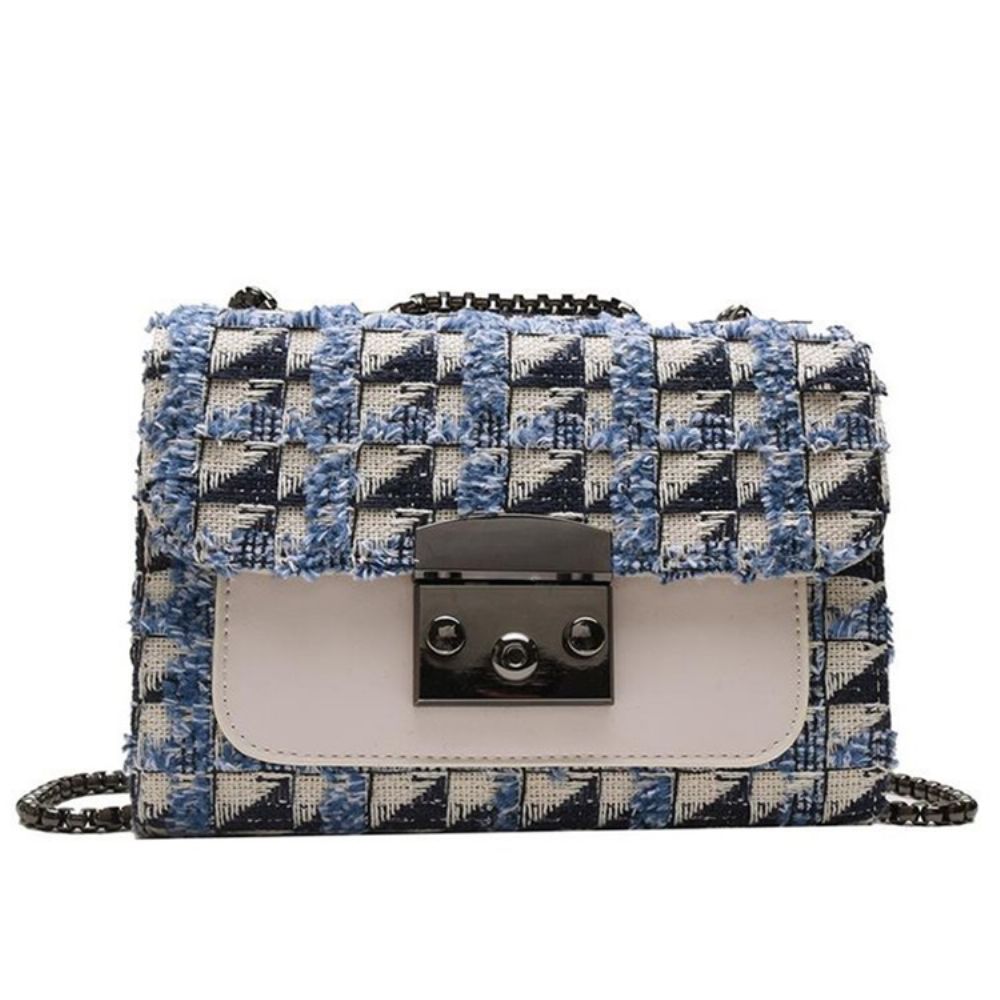 Plaid Lock Pu Rechthoekige Crossbody Tassen