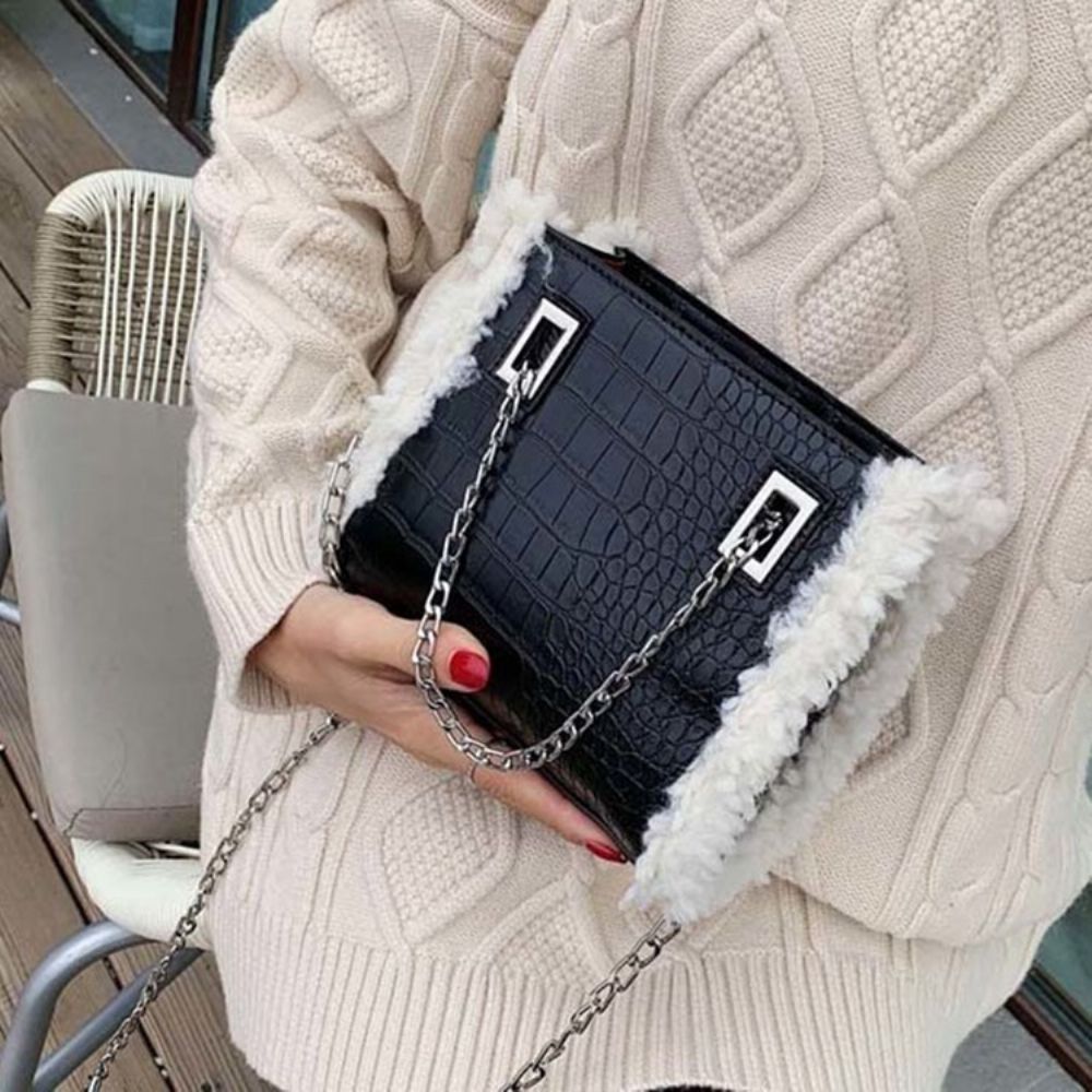 Pu Chain Alligator Rectangle Crossbody-Tassen Dames