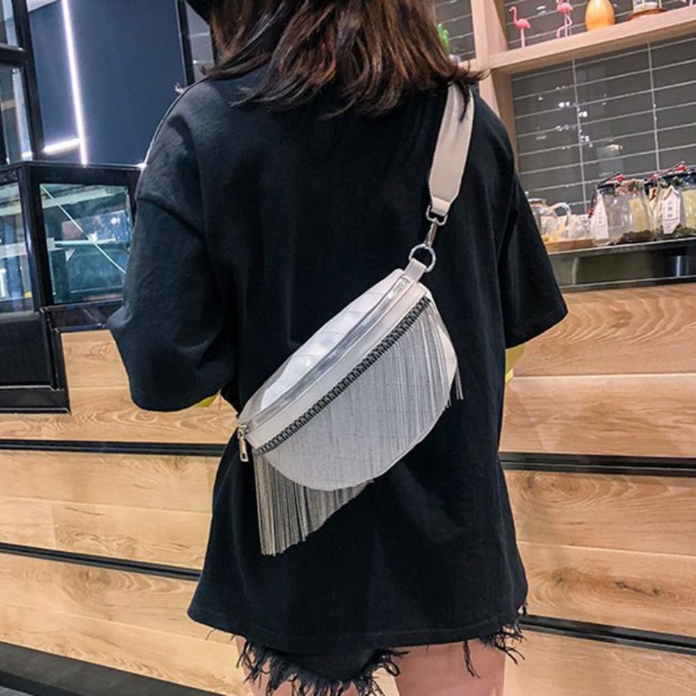 Pu Geruite Franje Draad Zadel Crossbody Tassen