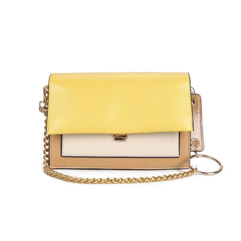 Pu-Kleurenblokketting Rechthoekige Crossbody-Tassen