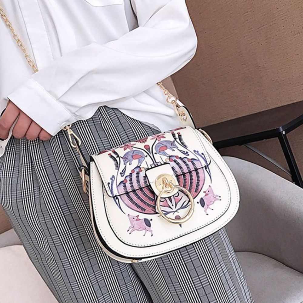 Pu Lock Cartoon Zadel Crossbody Tassen