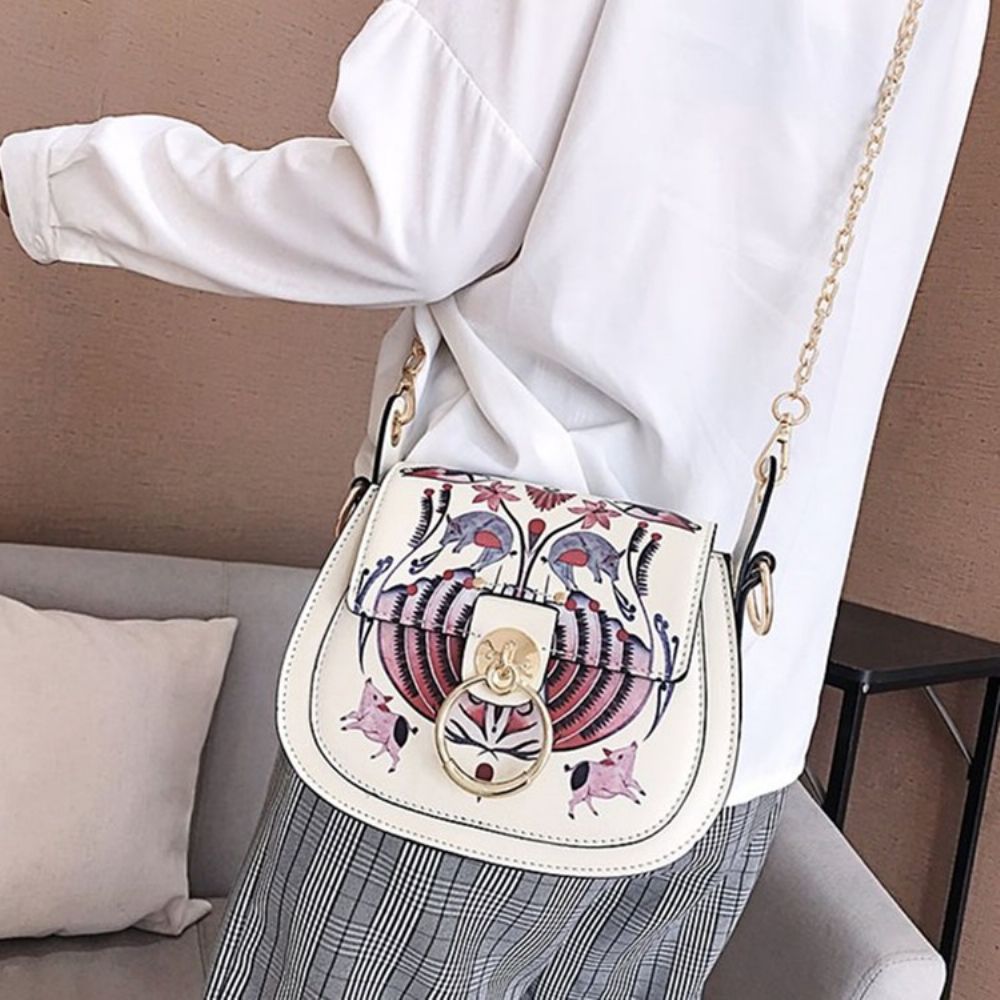 Pu Lock Cartoon Zadel Crossbody Tassen