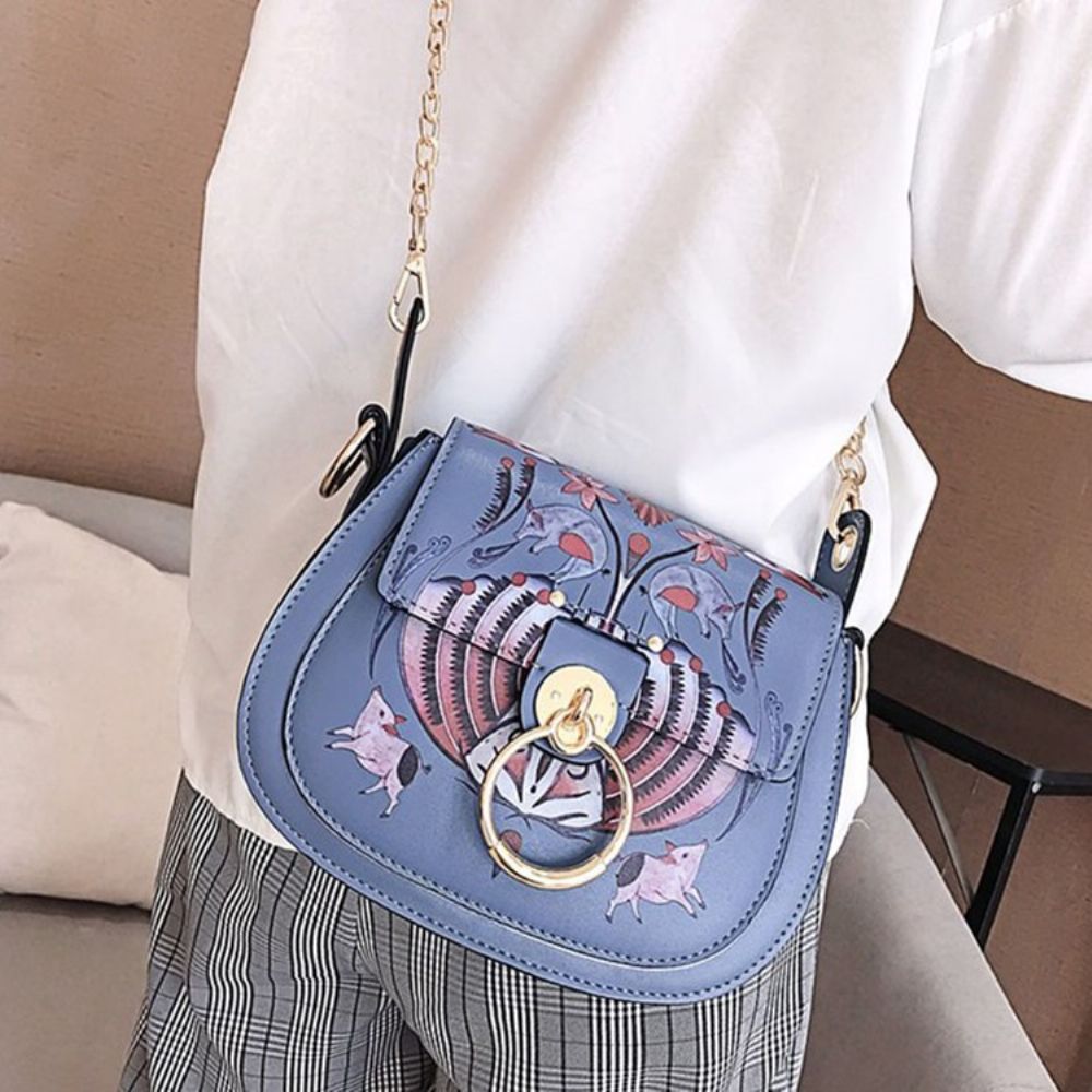 Pu Lock Cartoon Zadel Crossbody Tassen