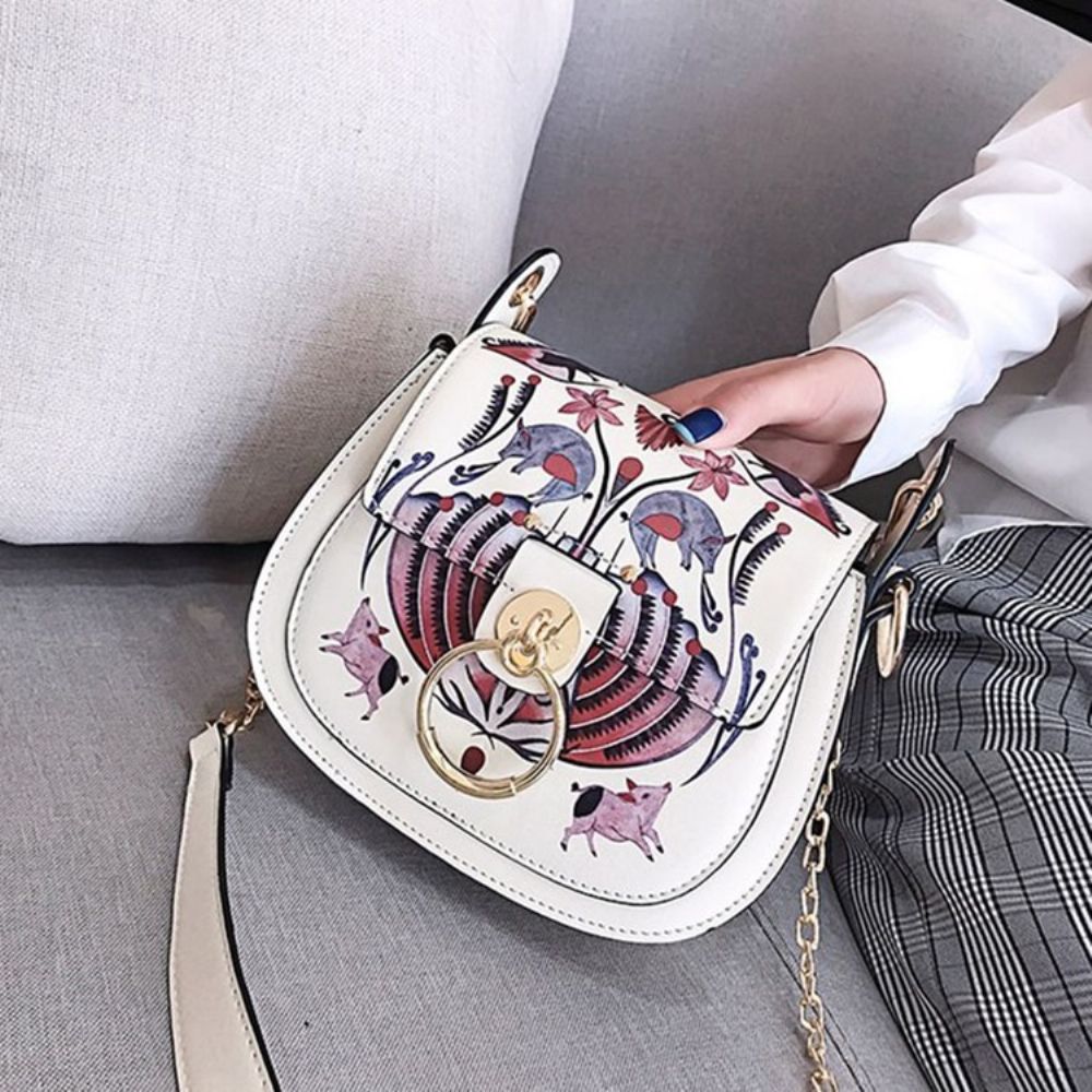 Pu Lock Cartoon Zadel Crossbody Tassen