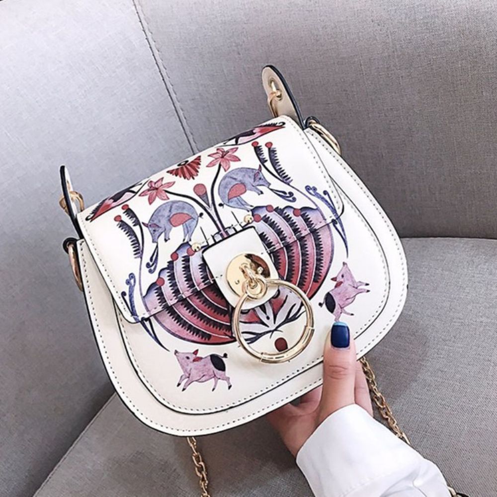 Pu Lock Cartoon Zadel Crossbody Tassen