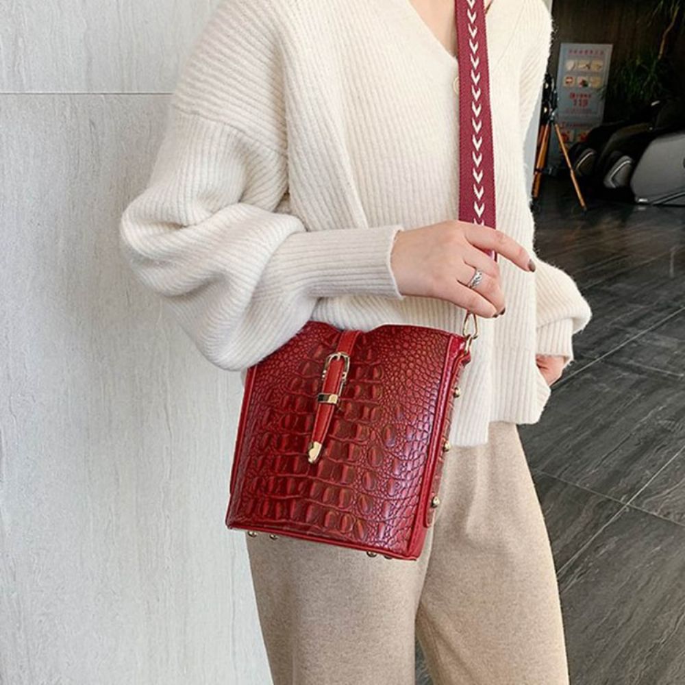 Thread Alligator Pu Rechthoekige Crossbody Tassen