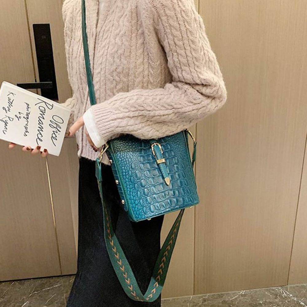 Thread Alligator Pu Rechthoekige Crossbody Tassen