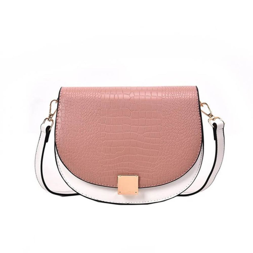 Thread Pu Zadel Tweekleurige Crossbody Tas