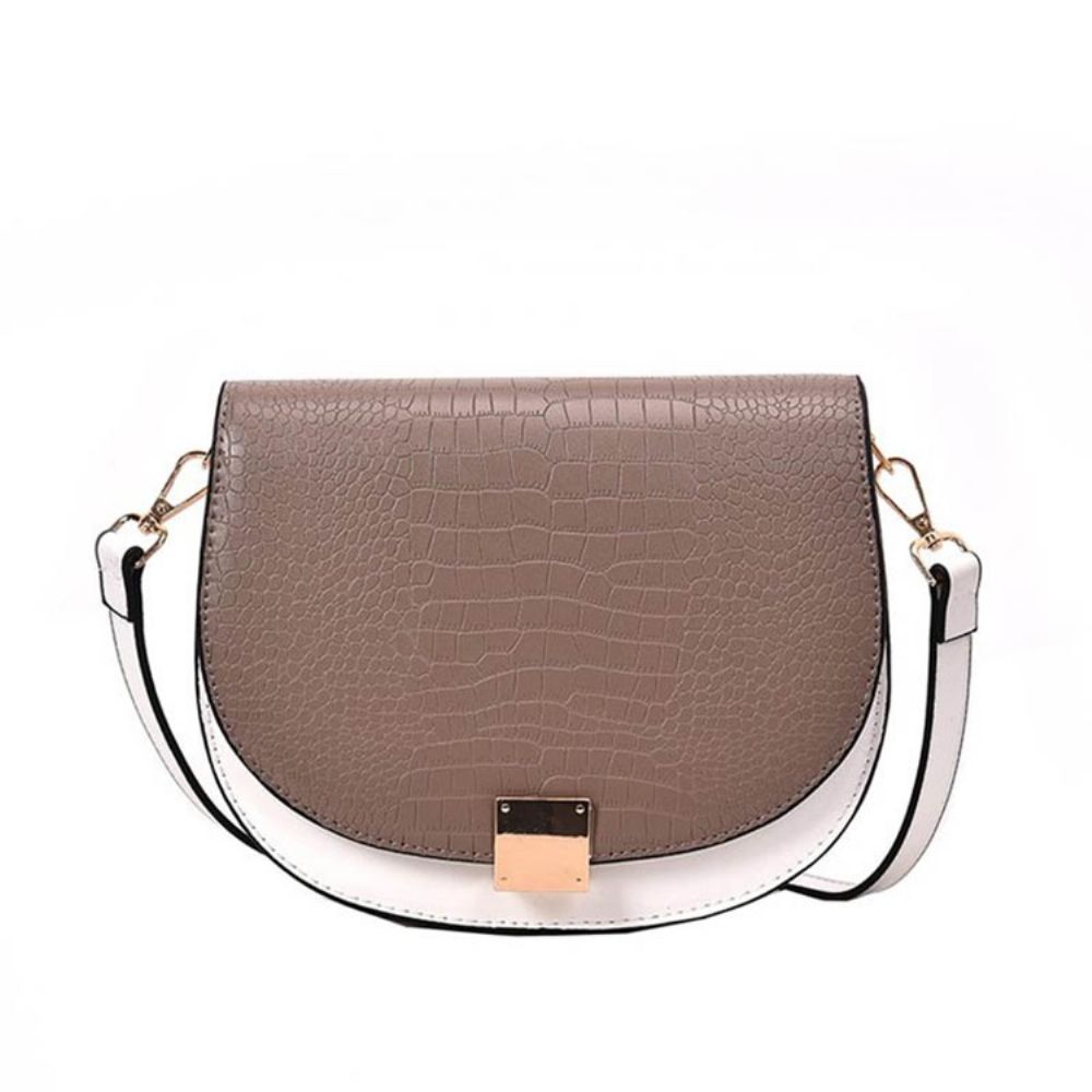 Thread Pu Zadel Tweekleurige Crossbody Tas