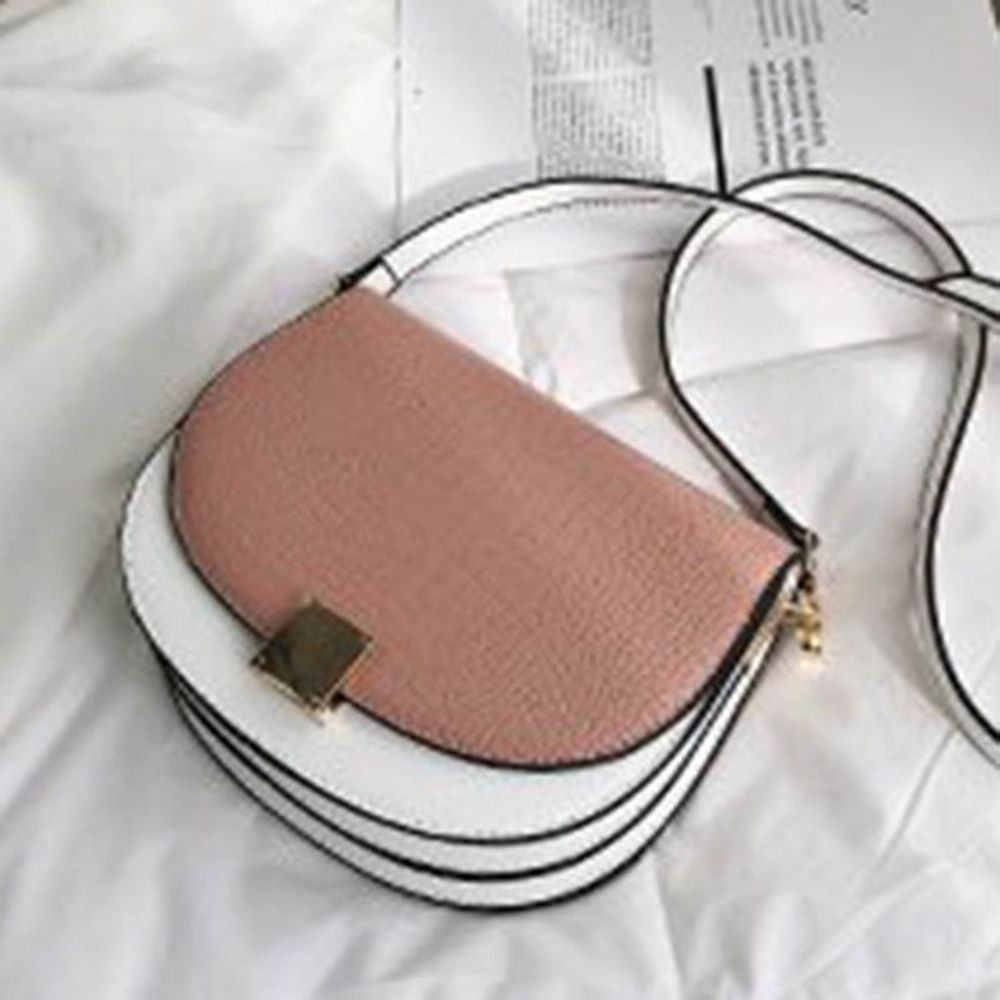 Thread Pu Zadel Tweekleurige Crossbody Tas