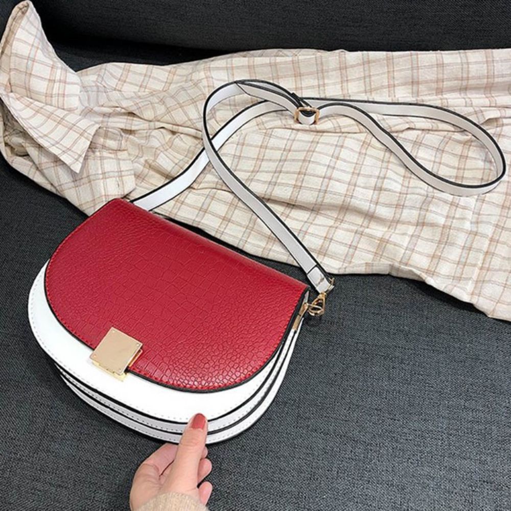 Thread Pu Zadel Tweekleurige Crossbody Tas